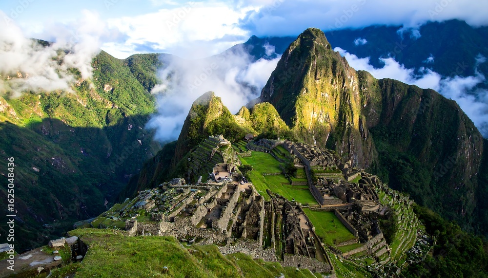 Naklejka premium Andean Mountains and Machu Picchu