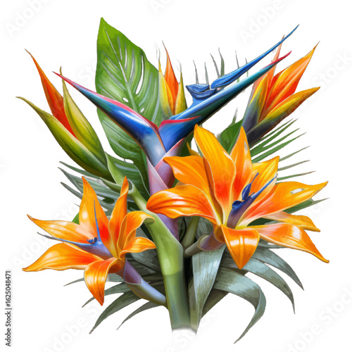 exotic flower isolated on white