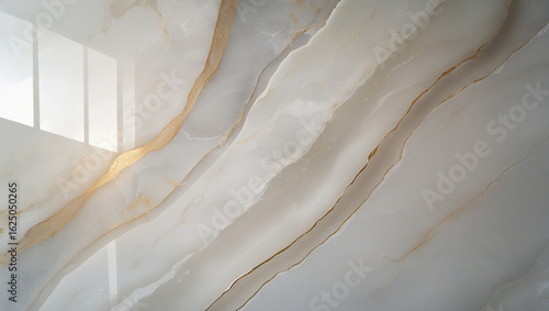 Polished Marble Slab with Elegant Veins