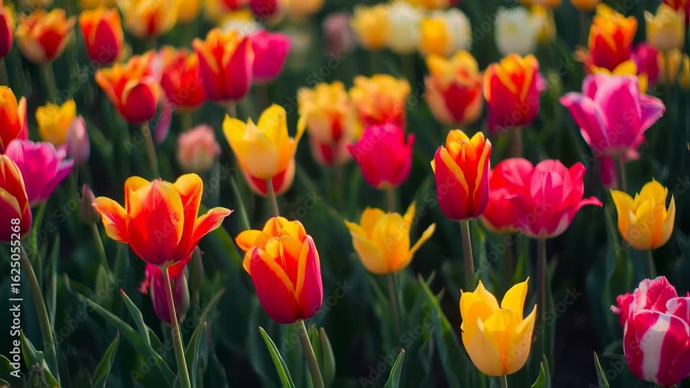 Vibrant Tulip Field: A Colorful Springtime Bloom Vibrant Tulip Field: A Colorful Springtime Bloom