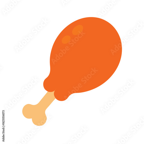 Crispy fried chicken leg artwork ideal for restaurant and food delivery art with white background