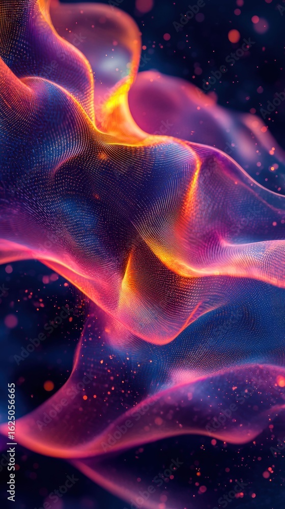 Fototapeta premium Abstract Vibrant Nebula: A Symphony of Color and Light