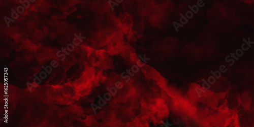 Red color powder explosion isolated on black background. Colorful dust explode. Paint Holi, dust particles splash. Network concept with spray. Futuristic technology element. 3D rendering.
