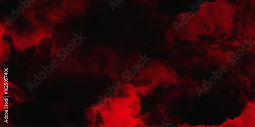 Red color powder explosion isolated on black background. Colorful dust explode. Paint Holi, dust particles splash. Network concept with spray. Futuristic technology element. 3D rendering.