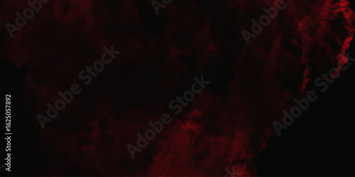 Red color powder explosion isolated on black background. Colorful dust explode. Paint Holi, dust particles splash. Network concept with spray. Futuristic technology element. 3D rendering.