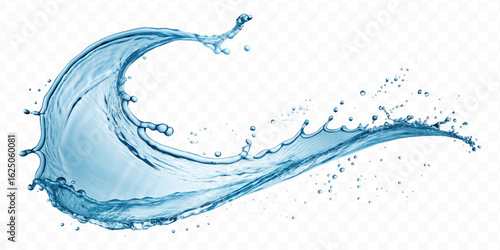 realistic 3d smooth liquid clean water splash in different color and curve style isolated on transparent background