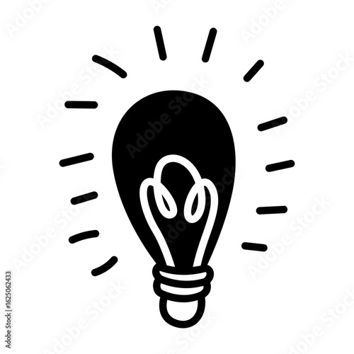Lightbulb Black Icon