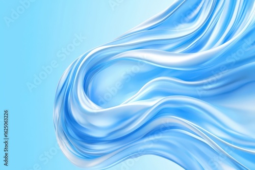 Smooth flowing silk fabric in gentle blue tones, creating a serene and calming atmosphere, ideal for backgrounds and design projects in various contexts