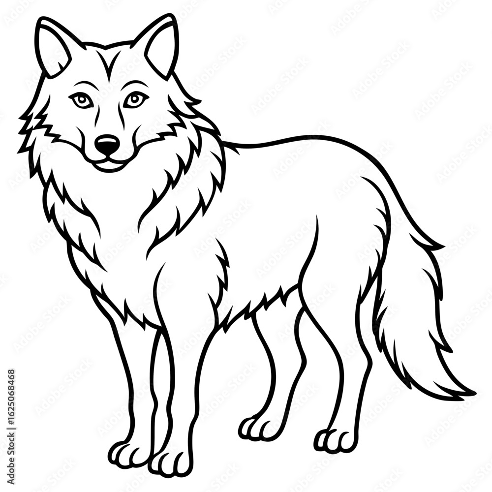 Fototapeta premium White Background Wolf