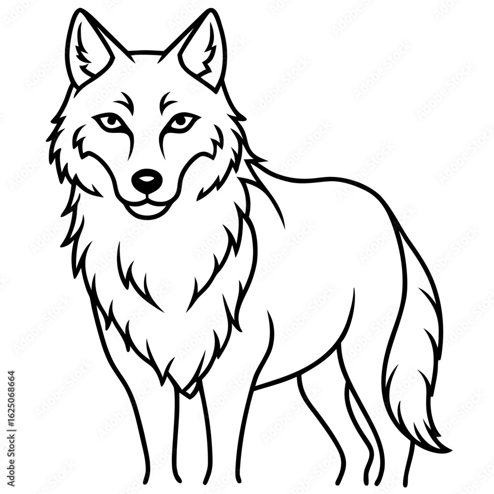 Fototapeta premium White Background Wolf
