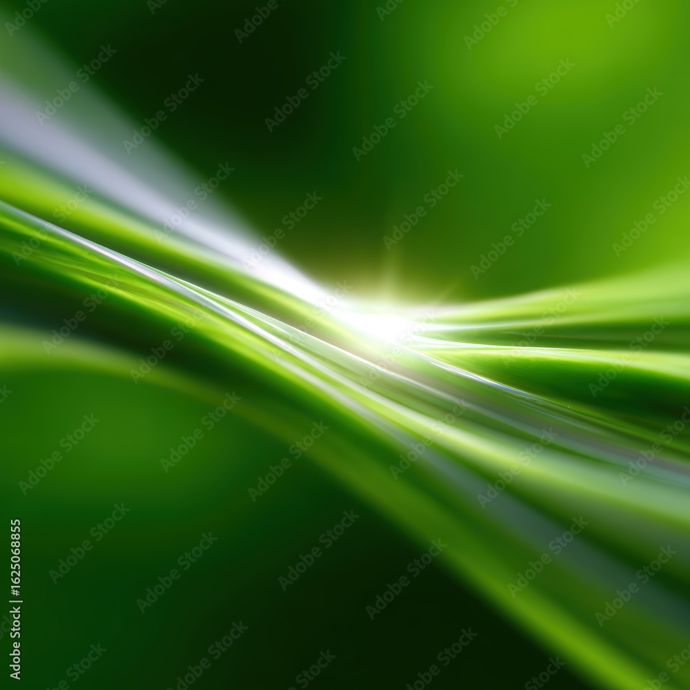 Fototapeta premium Abstract background: Flowing light patterns representing optimized agricultural supply chains, farm to fork. Logistics, efficiency. Green, dynamic.