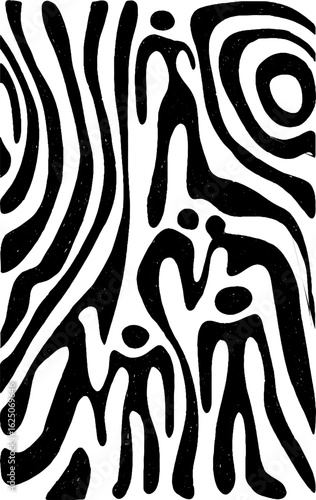 Dynamic abstract silhouettes dance pattern for creative design projects