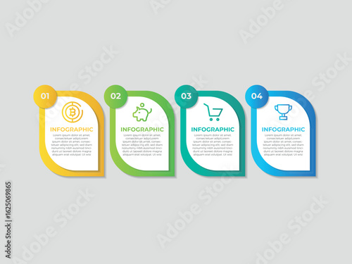 Infographics design template, business concept with 4 4 steps or options, can be used for workflow layout, diagram, annual report, web design.Creative banner, label vector.