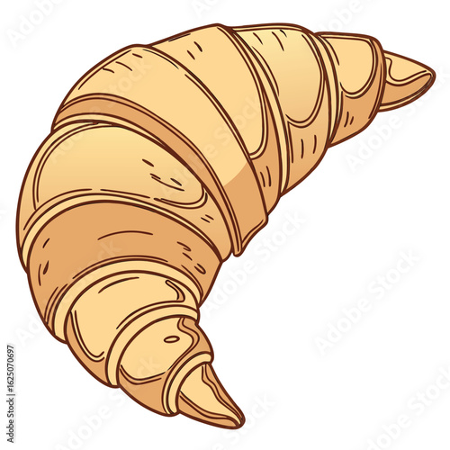 Golden flaky croissant pastry baked fresh for your morning breakfast delight
