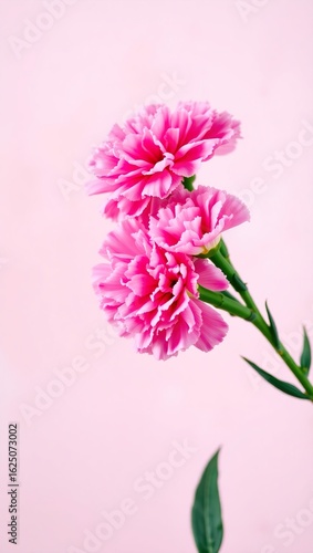 Pink carnation flowers on soft background with gentle lighting and elegant texture

