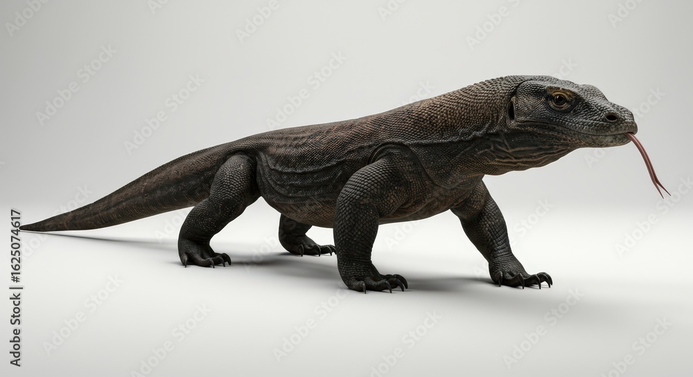 Obraz premium Komodo dragon isolated on white background