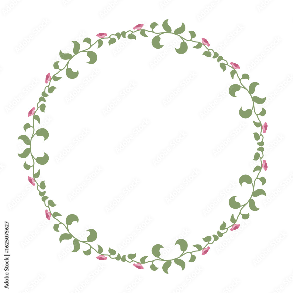 Round frame with flowers Round frame with flowers