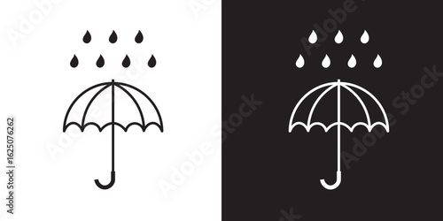 Umbrella with Rain Drops Vector Icon