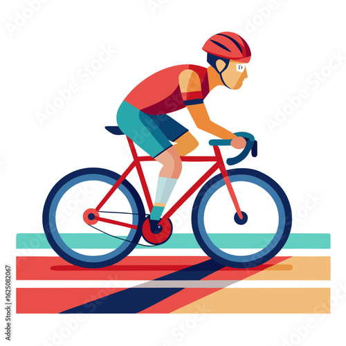 Road Biker Race Illustration