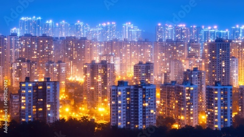 Wallpaper Mural Night Cityscape: A mesmerizing view of countless illuminated buildings at night, creating a vibrant and energetic atmosphere. Torontodigital.ca