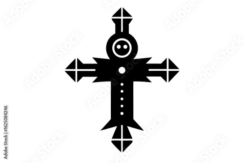 Voodoo cross vector silhouette  
