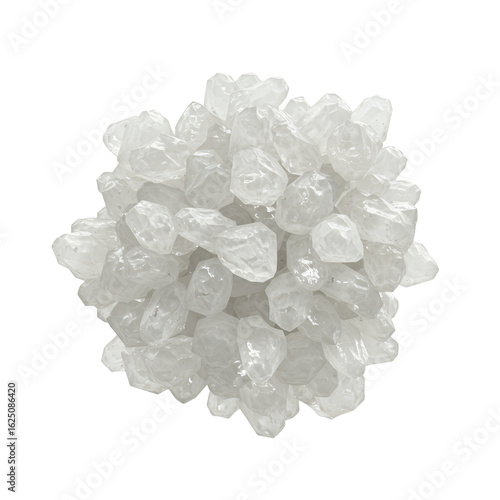 Detailed Overhead Shot of White Raisins Clustered Together on Transparent Background