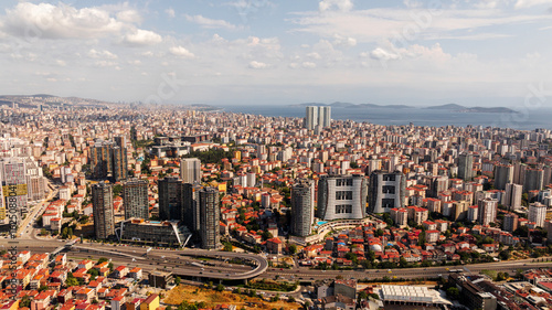 Amazing drone view Fikirtepe urban transformation and new buildings at Kadikoy Istanbul