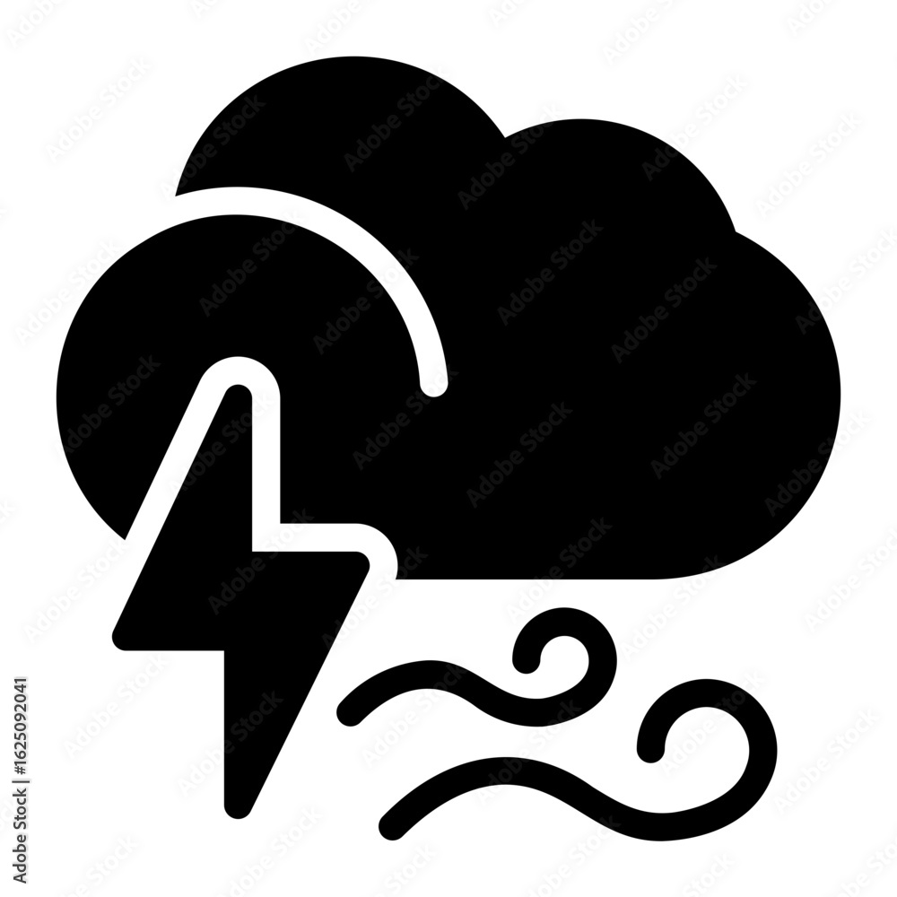 thunderstorm glyph icon thunderstorm glyph icon