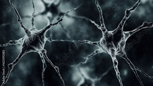 Microscopic View of Neuron Cells: Intricate Neural Network