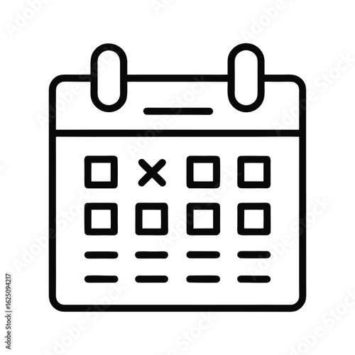 Calendar icon with an X marking a date