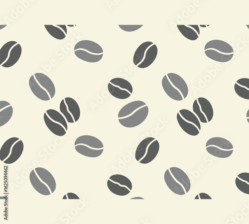 Seamless coffee bean pattern on a light background, perfect for adding a touch of warmth and sophistication to any design project or branding material