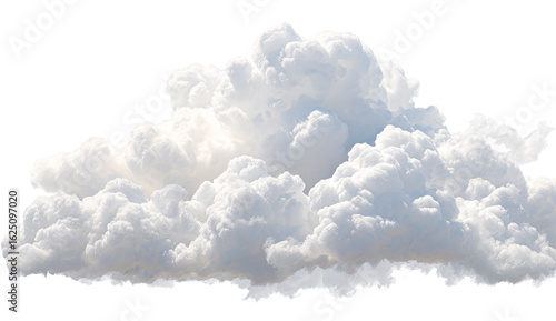 A large, fluffy cumulus cloud against a black background.  Detailed texture shows cloud formations