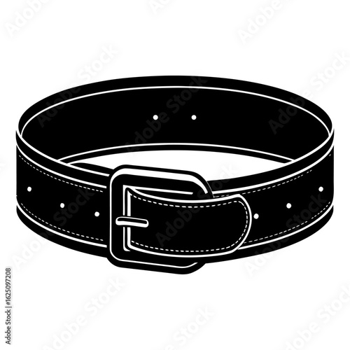vector silhouette of a black leather belt