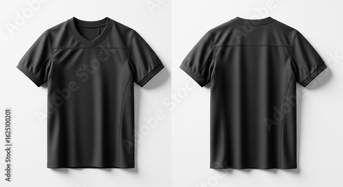 Black Football Jersey Flat Lay Mockup – Front and Back View