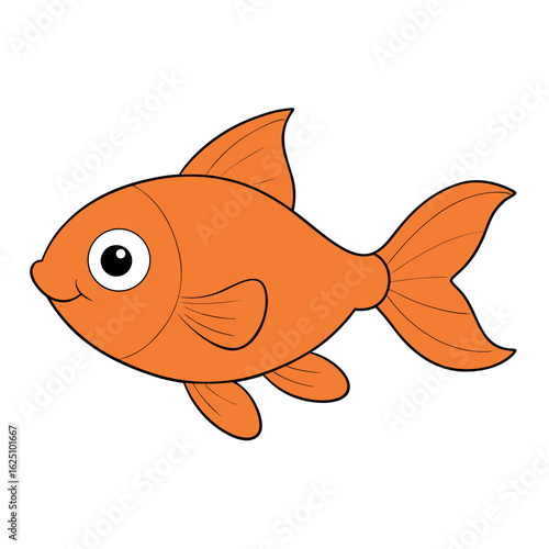 Vibrant goldfish illustration isolated on a clean white background perfect for aquatic themes