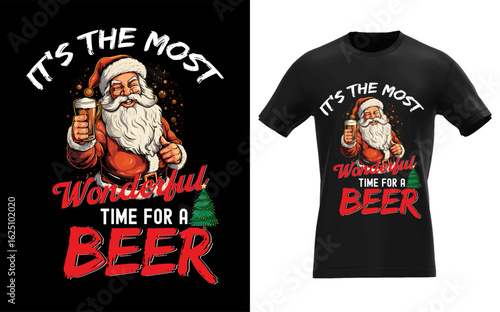 Funny silhouette of santa claus enjoying a beer during the wonderful christmas time perfect for holiday celebrations and festive designs