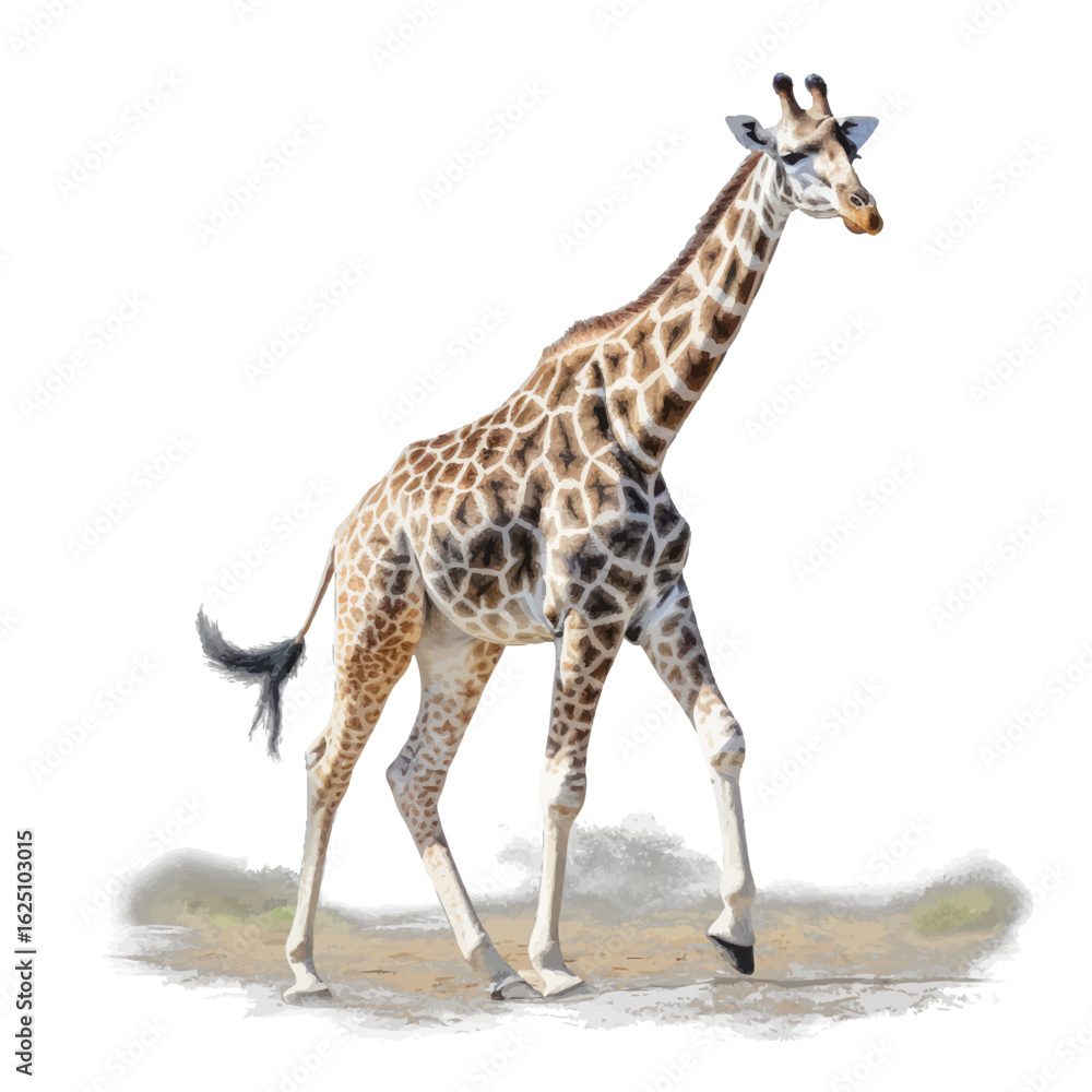 Fototapeta premium giraffe on white
