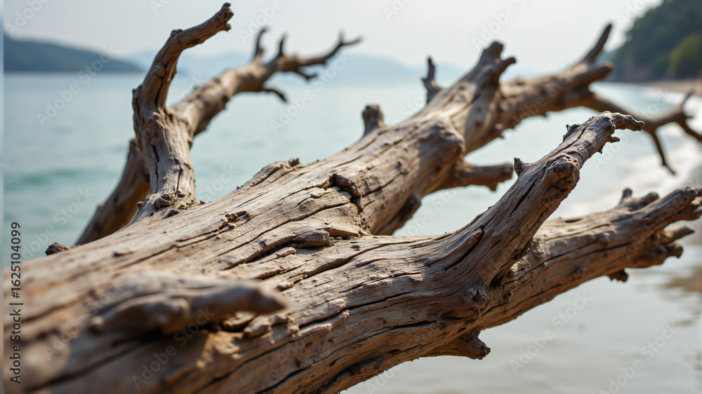 Scenic Beach with Driftwood and Calm Waters Scenic Beach with Driftwood and Calm Waters
