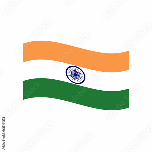 The Indian flag gently waves, its saffron, white, and green stripes symbolizing courage, peace, and faith.