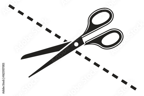  Cut line vector illustration with scissors for paper crafts, diy projects and cutting design elements