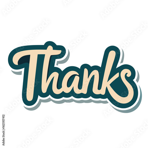 sticker design of thanks