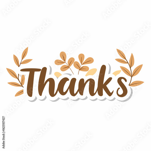 sticker design of thanks