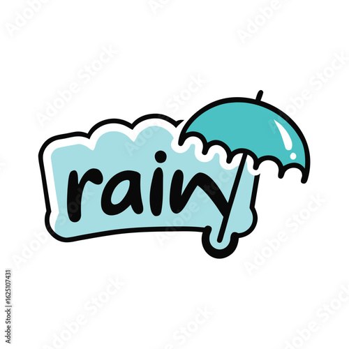 vector illustration of an umbrella with rain