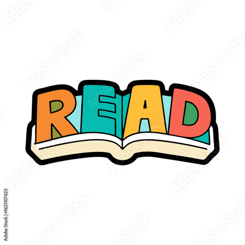 typography sticker design of  Read