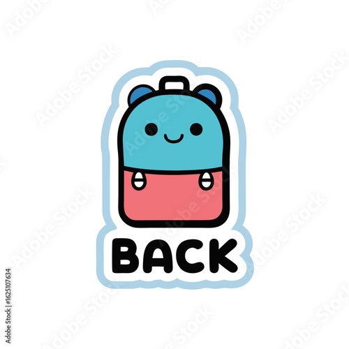 typography sticker design of Back pack
