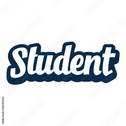 typography sticker design of Student