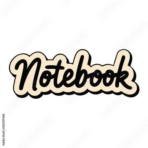 typography sticker design of notebook