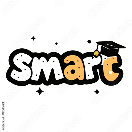 typography sticker design of smart