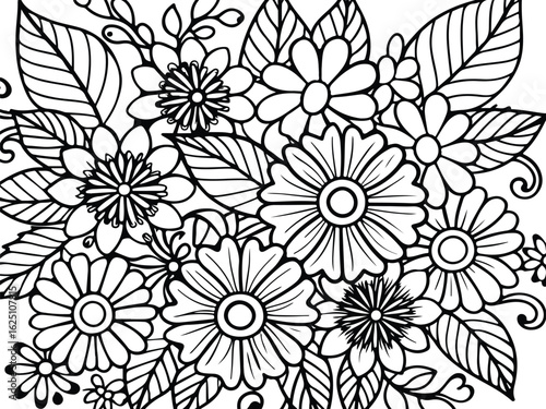 Flwoer coloring pages for adults 