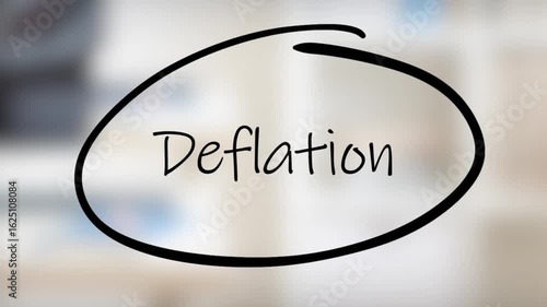 Deflation Handwriting using black marker on glass